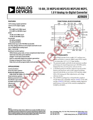 AD9609BCPZ-40 datasheet  